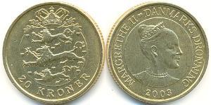 20 Krone Dinamarca Aluminio/Bronce 