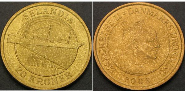20 Krone Dinamarca Aluminio/Bronce 