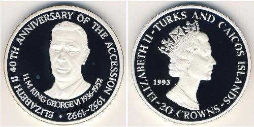 20 Krone Turks e Caicos Argento 