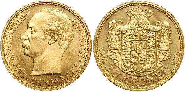 20 Krone Denmark Gold Frederick VIII of Denmark (1843 - 1912)