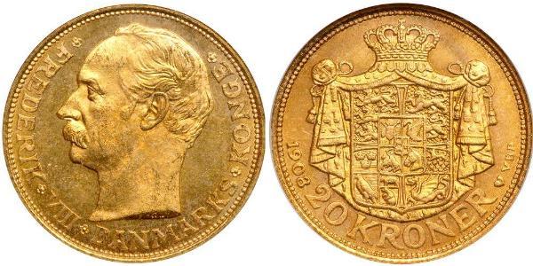 20 Krone Dänemark Gold Friedrich VIII. (Dänemark) (1843 - 1912)