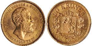 20 Krone Norway Gold Oscar II of Sweden (1829-1907)