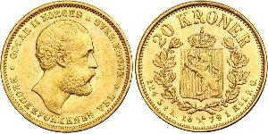 20 Krone Norwegen Gold Oskar II. (Schweden) (1829-1907)