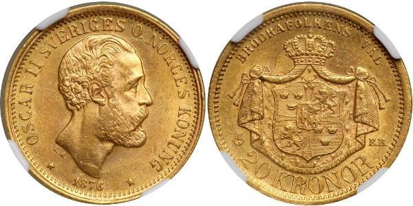 20 Krone Schweden Gold Oskar II. (Schweden) (1829-1907)