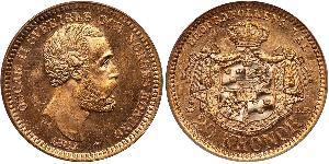 20 Krone Sweden Gold Oscar II of Sweden (1829-1907)