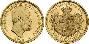 20 Krone Sweden Gold Oscar II of Sweden (1829-1907)