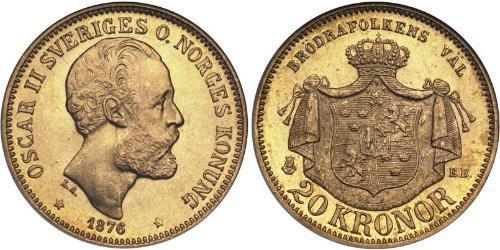 20 Krone Sweden Gold Oscar II of Sweden (1829-1907)