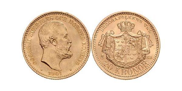 20 Krone Sweden Gold Oscar II of Sweden (1829-1907)