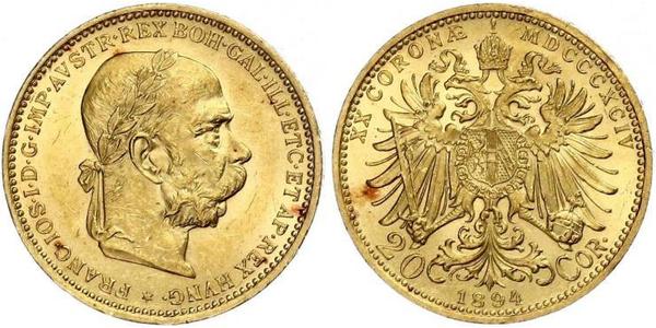 20 Krone Österreich-Ungarn (1867-1918) Gold Franz Joseph I (1830 - 1916)