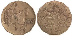 20 Krone Tschechien Messing/Stahl 