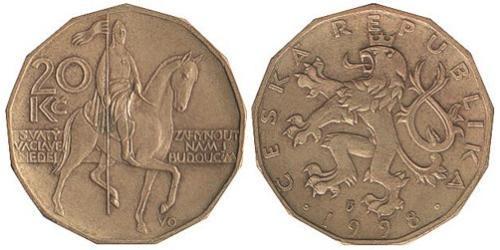 20 Krone Tschechien Messing/Stahl 