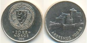 20 Krone Noruega Níquel/Cobre 