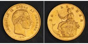 20 Krone Danemark Or Christian IX de Danemark (1818-1906)