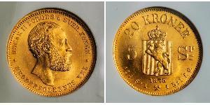 20 Krone Norvège Or Oscar II de Suède (1829-1907)