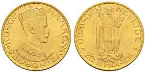 20 Krone Norvège (1905 - ) Or Haakon VII de Norvège (1872 - 1957)