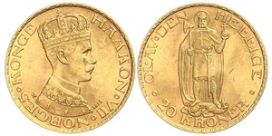 20 Krone Norvège (1905 - ) Or Haakon VII de Norvège (1872 - 1957)