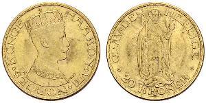 20 Krone Norvège (1905 - ) Or Haakon VII de Norvège (1872 - 1957)