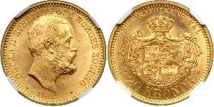 20 Krone Suède Or Oscar II de Suède (1829-1907)