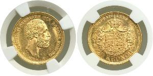 20 Krone Suède Or Oscar II de Suède (1829-1907)