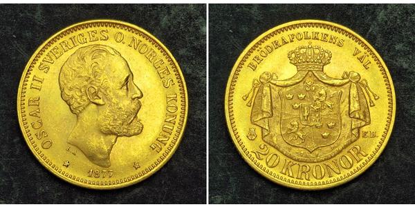 20 Krone Suède Or Oscar II de Suède (1829-1907)