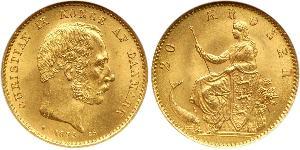 20 Krone Danimarca Oro Cristiano IX di Danimarca (1818-1906)