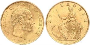 20 Krone Dinamarca Oro Christian IX de Dinamarca (1818-1906)