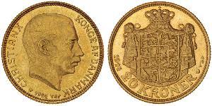 20 Krone Dinamarca Oro Cristián X de Dinamarca (1870 - 1947)