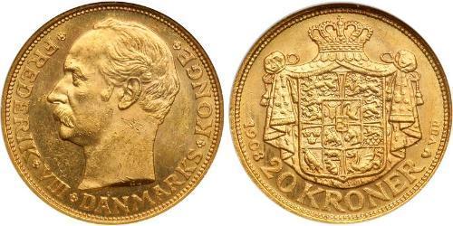 20 Krone Dinamarca Oro Federico VIII de Dinamarca (1843 - 1912)