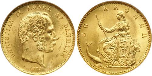 20 Krone Dinamarca Oro Christian IX de Dinamarca (1818-1906)