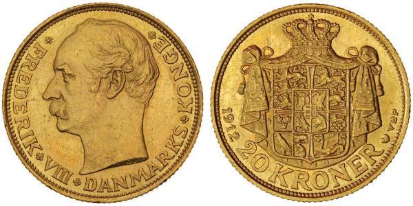 20 Krone Dinamarca Oro Federico VIII de Dinamarca (1843 - 1912)