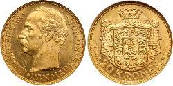 20 Krone Dinamarca Oro Federico VIII de Dinamarca (1843 - 1912)