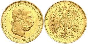 20 Krone Imperio austrohúngaro (1867-1918) Oro Franz Joseph I (1830 - 1916)