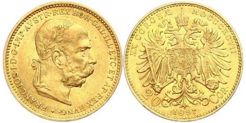 20 Krone Imperio austrohúngaro (1867-1918) Oro Franz Joseph I (1830 - 1916)