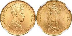 20 Krone Noruega (1905 - ) Oro Haakon VII de Noruega (1872 - 1957)