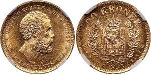 20 Krone Norvegia Oro Oscar II di Svezia (1829-1907)