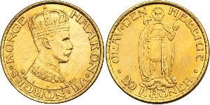 20 Krone Norvegia (1905 - ) Oro Haakon VII di Norvegia (1872 - 1957)