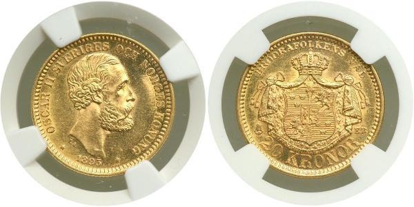 20 Krone Suecia Oro Óscar II de Suecia (1829-1907)