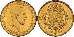 20 Krone Svezia Oro Gustavo V di Svezia (1858 - 1950)