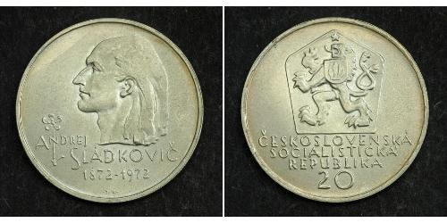 20 Krone Checoslovaquia  (1918-1992) Plata Andrej Sládkovič