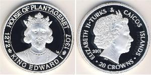 20 Krone Islas Turcas y Caicos Plata 