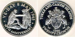 20 Krone Islas Turcas y Caicos Plata 
