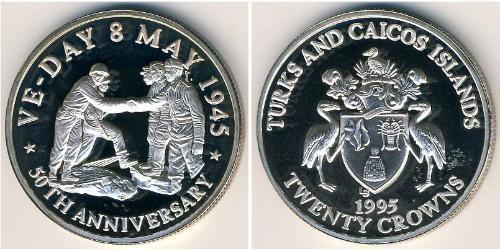 20 Krone Islas Turcas y Caicos Plata 