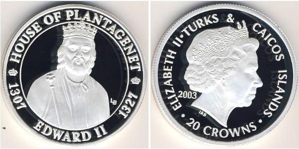 20 Krone Islas Turcas y Caicos Plata 