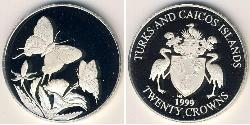 20 Krone Islas Turcas y Caicos Plata 