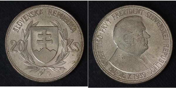 20 Krone Slowakei Silber 