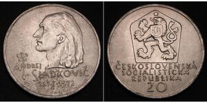 20 Krone Tschechoslowakei  (1918-1992) Silber Andrej Sládkovič