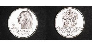 20 Krone Tschechoslowakei  (1918-1992) Silber Andrej Sládkovič