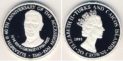 20 Krone Turks and Caicos Islands Silver 