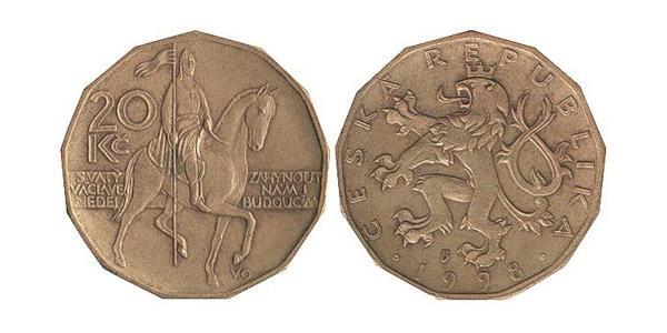 20 Krone Czech Republic Steel/黃銅 