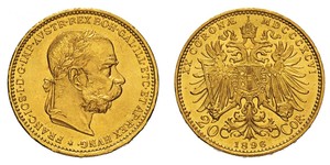 20 Krone 奥匈帝国 (1867 - 1918) 金 弗朗茨·约瑟夫一世 (1830 - 1916)